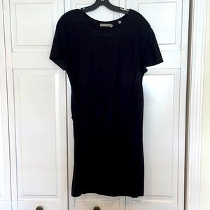 Vince Black Cotton Dress with Faux Tie - Size L